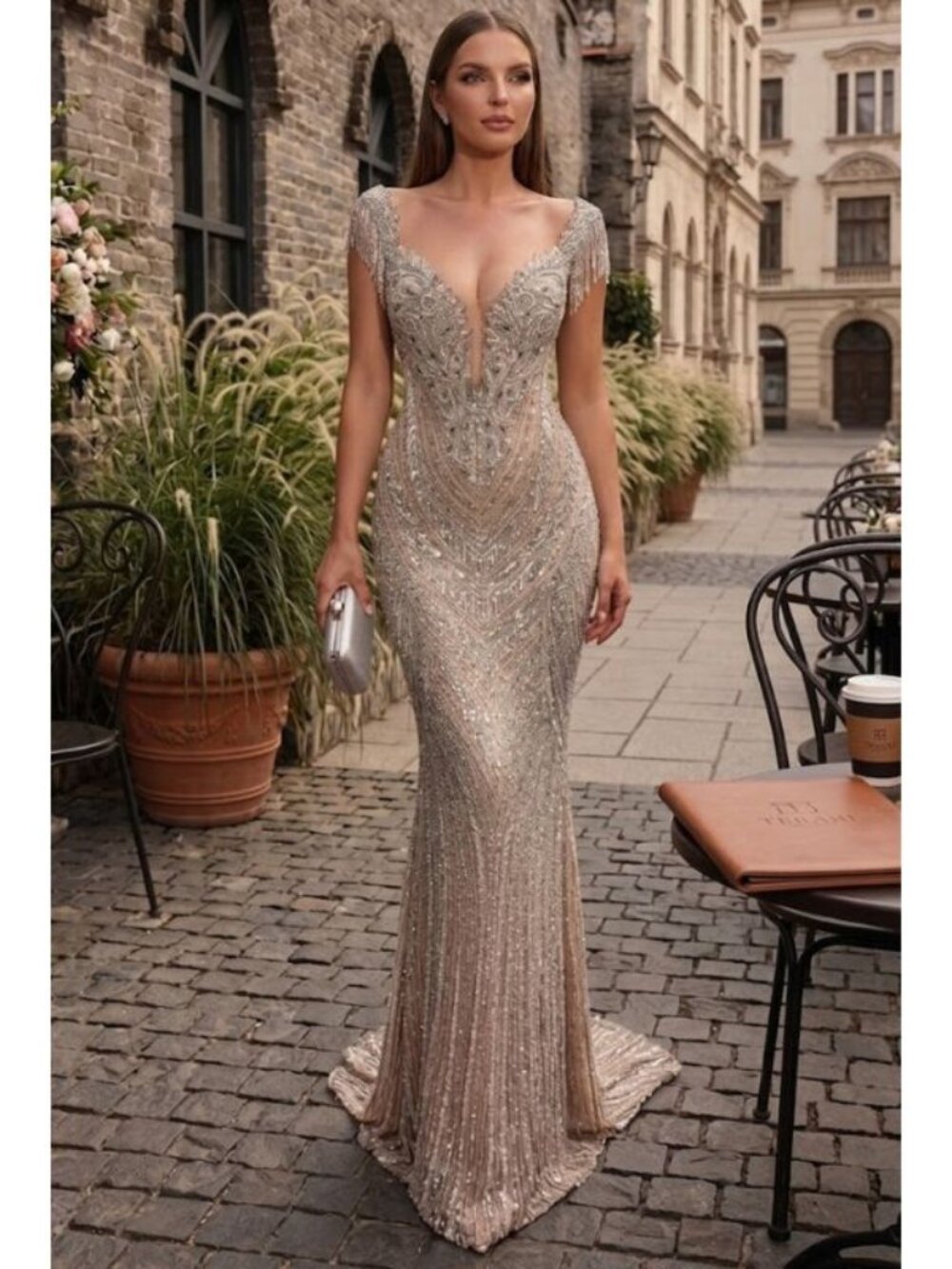 Clearance Elegant Evening Mother of the Bride Formal Tulle Dress 251GL4345